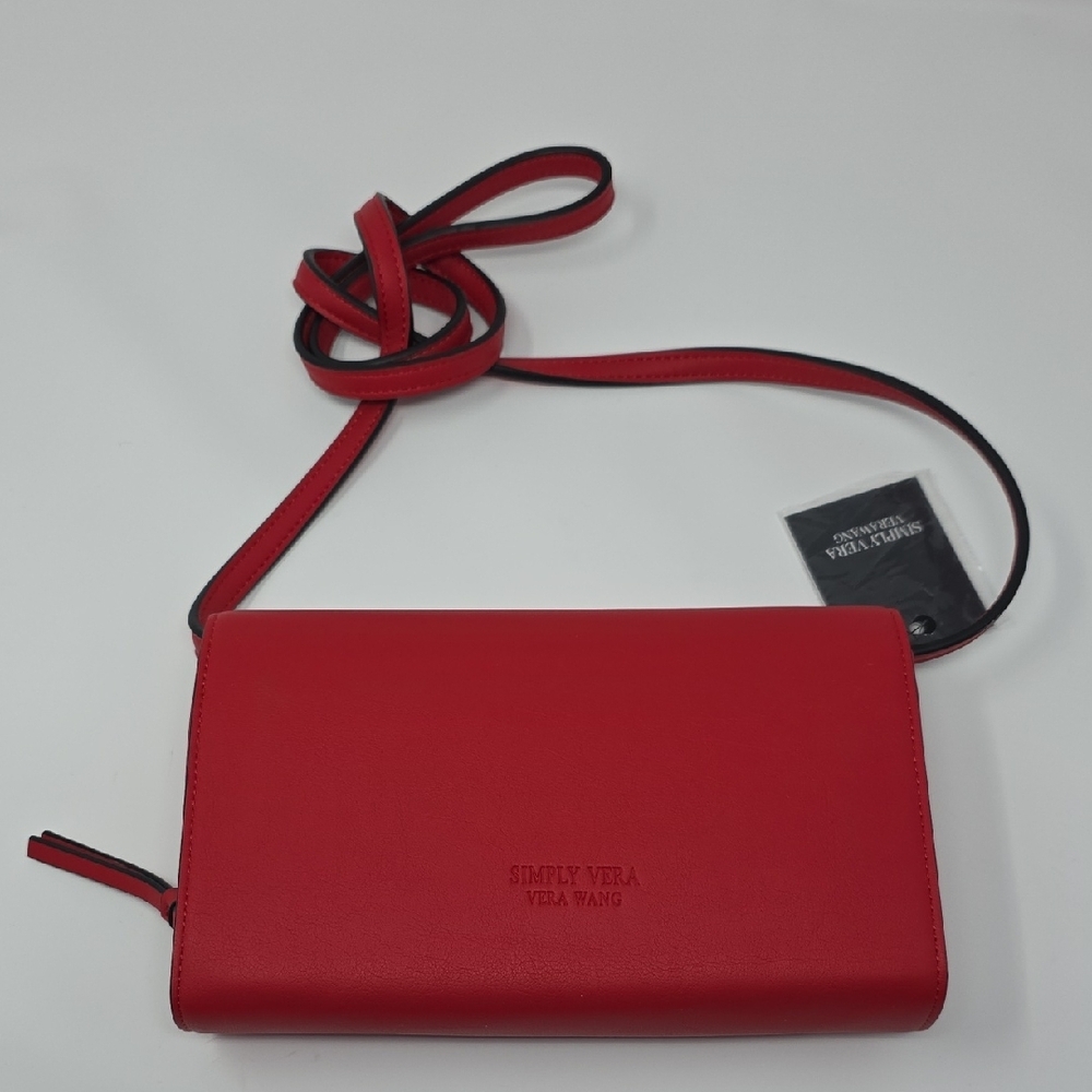 Simply Vera Vera Wang Red Mini Crossbody Wallet Bag NWT - Picture 3 of 12